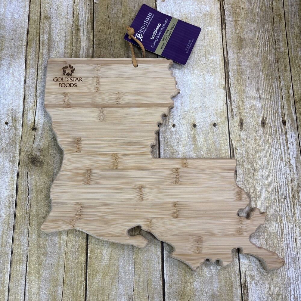 Totally Bamboo Louisiana State Charcuterie Board Serving Tray Cutting Board New